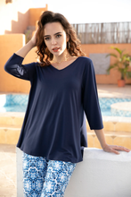 Load image into Gallery viewer, Reversible Bamboo Top with 3/4 Sleeves