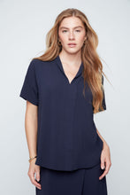 Load image into Gallery viewer, V-Neck Short Sleeve Top BLU
