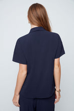 Load image into Gallery viewer, V-Neck Short Sleeve Top BLU