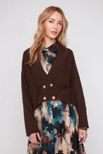 Load image into Gallery viewer, Cropped Double-Breasted Knit Cardigan