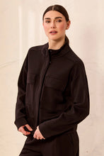 Load image into Gallery viewer, L/S Mock Neck Cardigan W/Pockets-BLACK