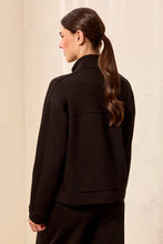 Load image into Gallery viewer, L/S Mock Neck Cardigan W/Pockets-BLACK