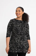 Load image into Gallery viewer, Sympli 3/4 Sleeve Nu Ideal Tunic- Animal Black