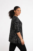 Load image into Gallery viewer, Sympli 3/4 Sleeve Nu Ideal Tunic- Animal Black