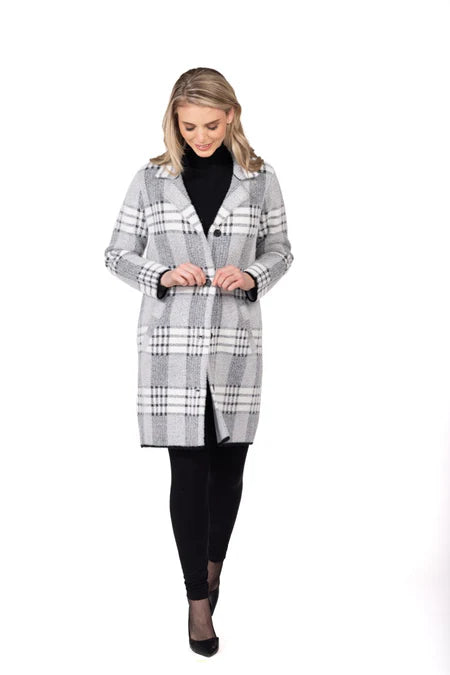 Long Sleeve Plaid Jacket