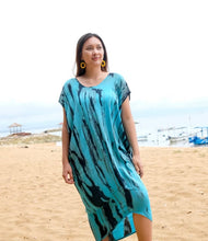 Load image into Gallery viewer, Abstract Tie Dye Design Kaftan Dress
