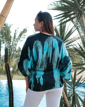 Load image into Gallery viewer, Abstract Tie Dye Design Short Kimono
