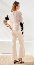 Load image into Gallery viewer, Multi Stripe Textured Boat Neck Sweater
