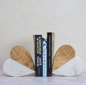 Wood & Mable Heart Bookends