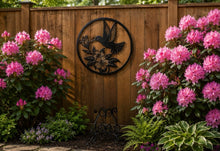 Load image into Gallery viewer, METAL WALL ART- HUMMINGBIRD WITH FLOWER
