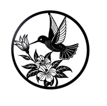 Load image into Gallery viewer, METAL WALL ART- HUMMINGBIRD WITH FLOWER
