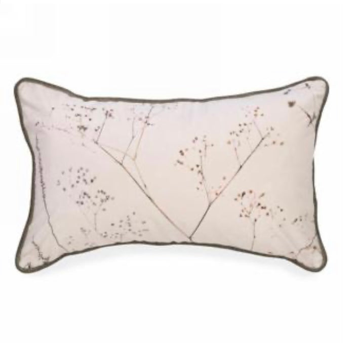 Cream Velvet Rectangle Branch Pillow