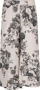 Linen Vintage Floral Pull on Pant
