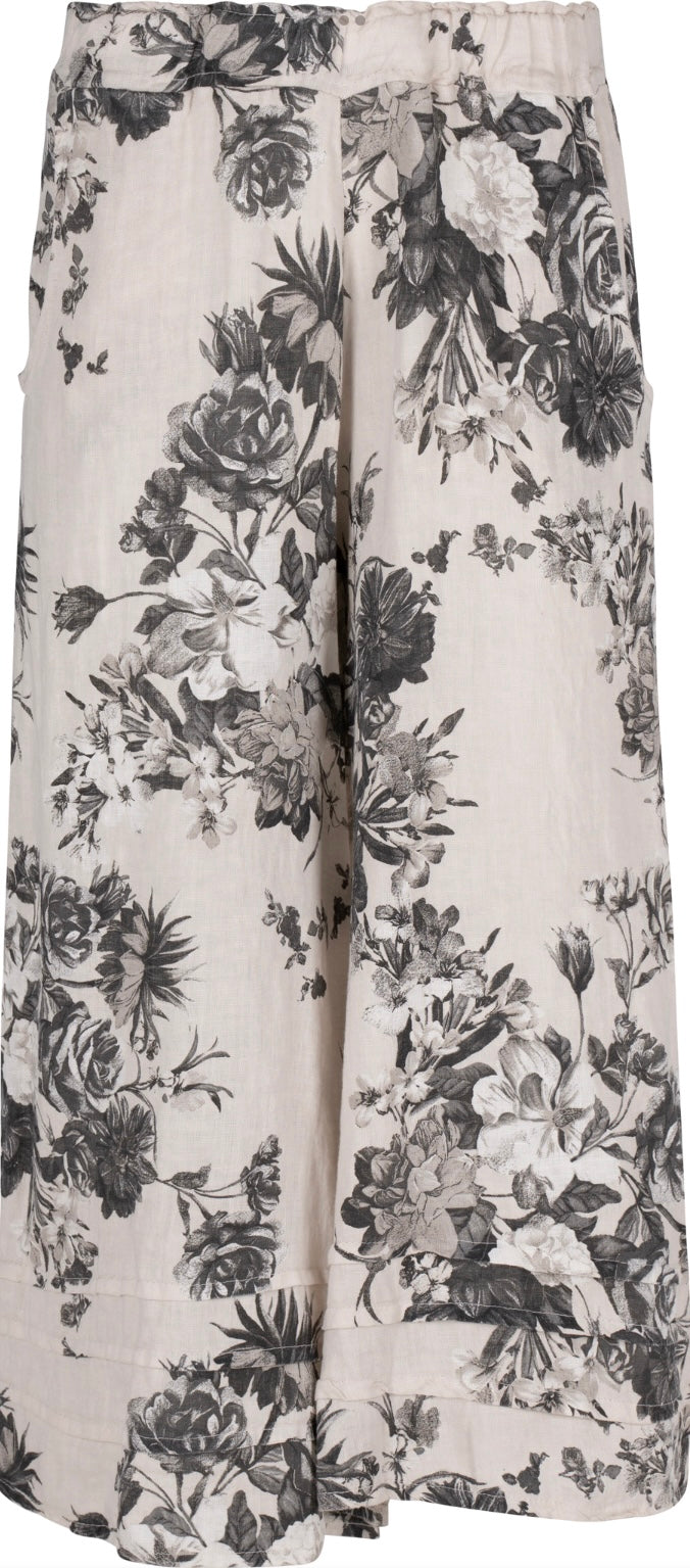 Linen Vintage Floral Pull on Pant