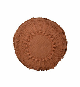 Boho Terracotta Round Pillow