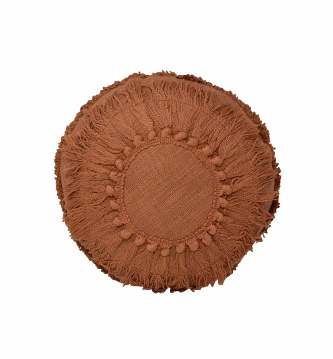 Boho Terracotta Round Pillow