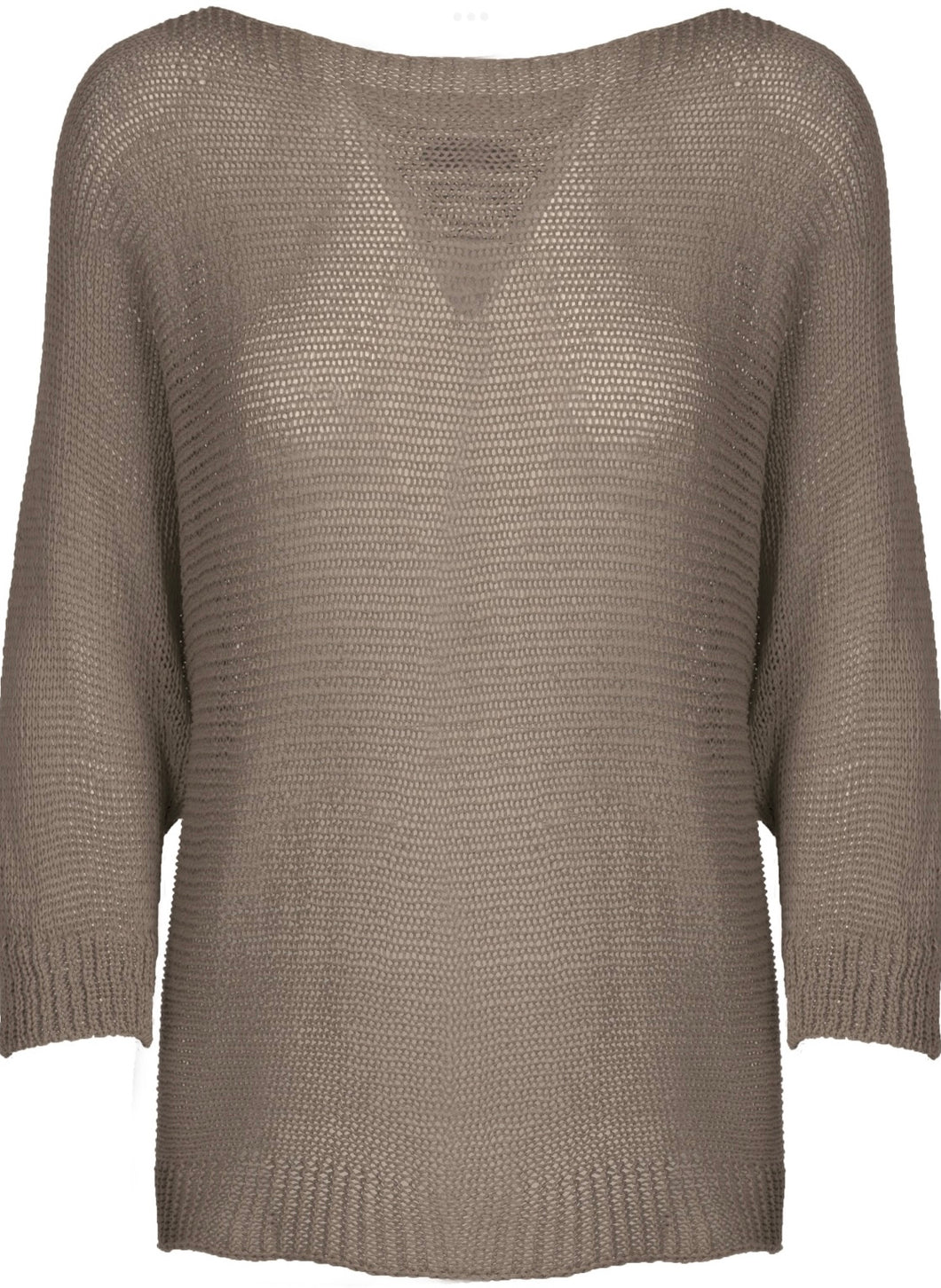 Taupe 3/4 Sleeve Sweater