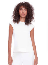Load image into Gallery viewer, Solid Vegan Silk Short Sleeve Top-Mocha and White
