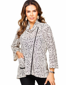3/4 Sleeve Black and White Tunic
