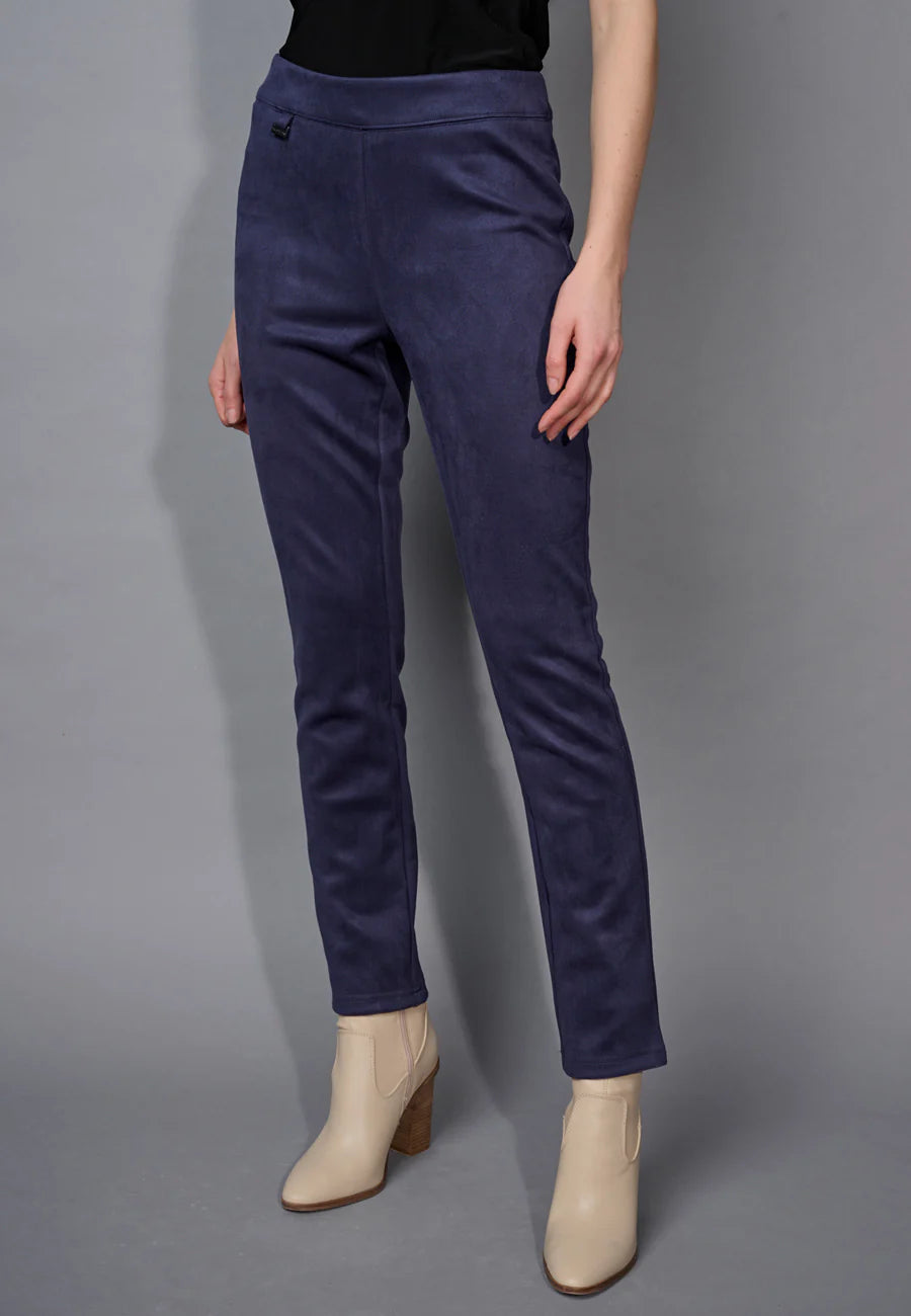 Picadilly Faux Suede Slim Leg Pull On Pant