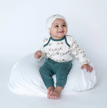 Load image into Gallery viewer, Bamboo Long Sleeve Onesie (All Aboard Print)
