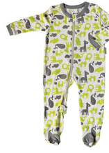 Load image into Gallery viewer, Bamboo Footies with Easy Dressing Zipper - Limey &amp; Dove
