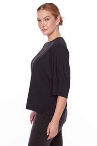 Solid Vegan Silk Vened T-Shirt