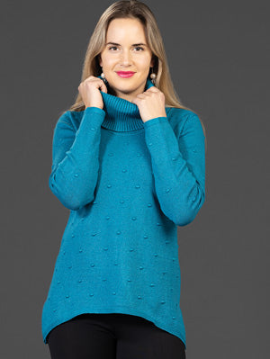 Teal Turtle Neck Sweater