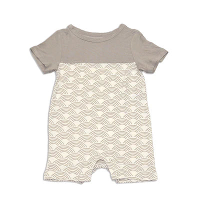 Bamboo short sleeve romper (wobbly wave)