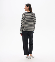 Load image into Gallery viewer, Pointelle Stripe Sweater - Classic Black
