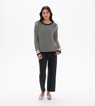 Load image into Gallery viewer, Pointelle Stripe Sweater - Classic Black
