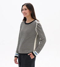 Load image into Gallery viewer, Pointelle Stripe Sweater - Classic Black
