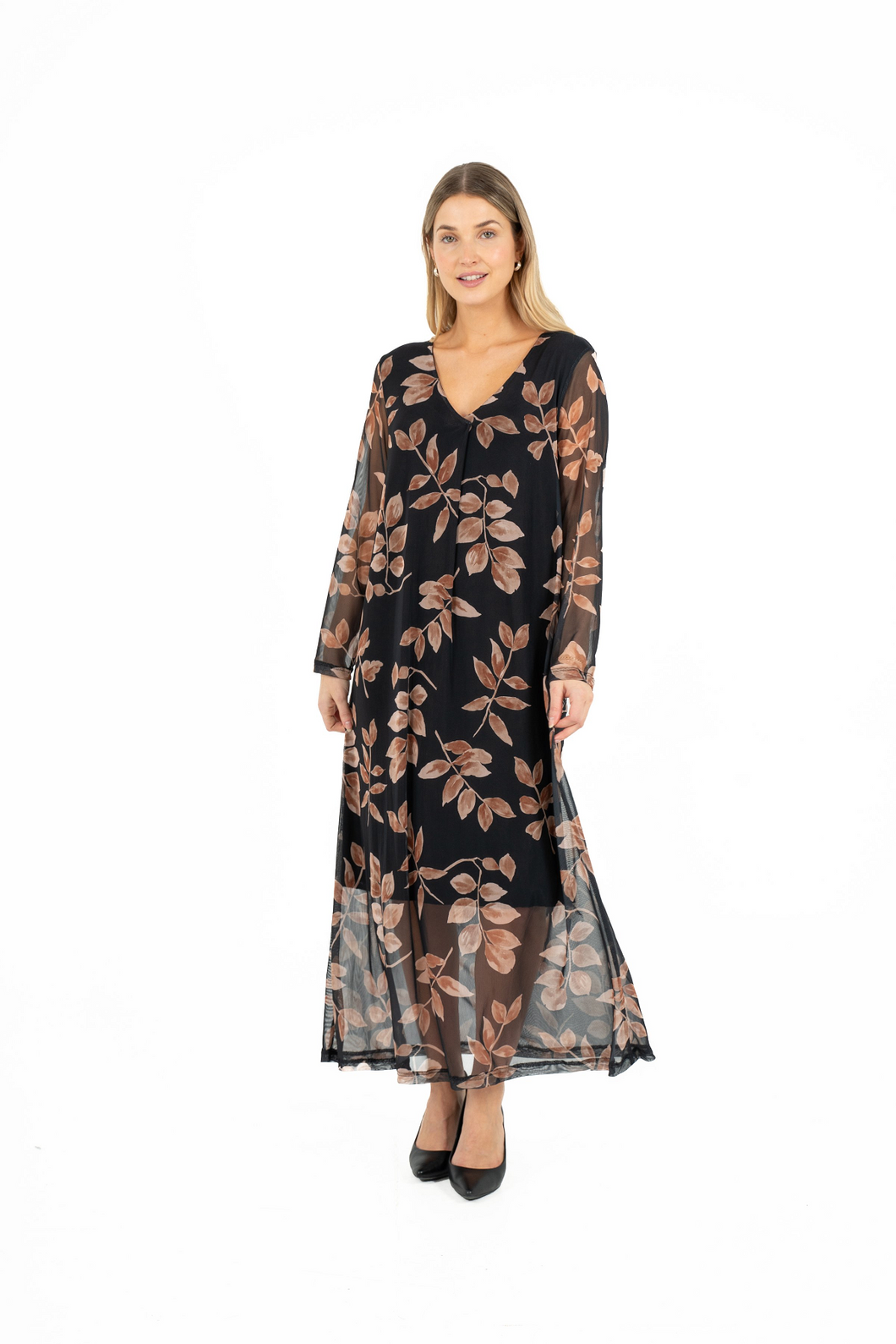 Leaf Overlay Dress