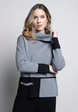 Load image into Gallery viewer, Cowl Neck Black Trim Top
