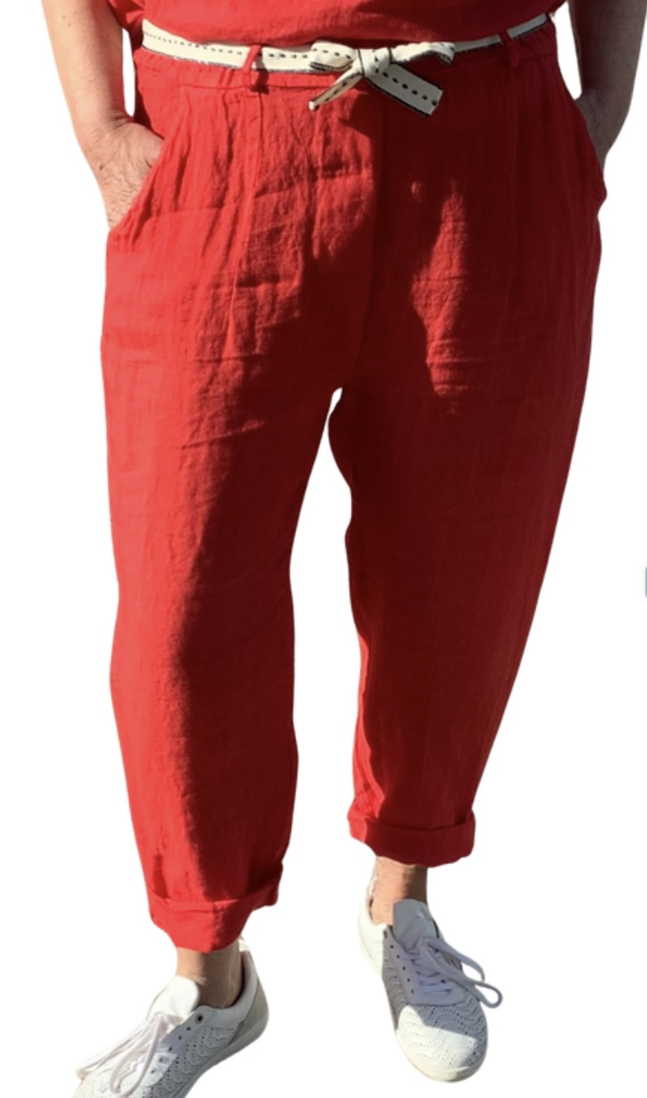 Red Linen Pants