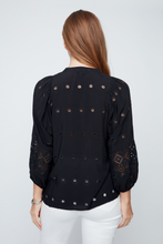 Load image into Gallery viewer, Black Eyelet Blouse
