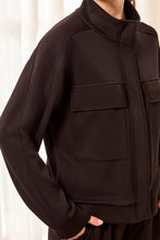 Load image into Gallery viewer, L/S Mock Neck Cardigan W/Pockets-BLACK
