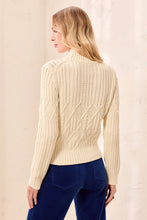 Load image into Gallery viewer, Cable Knit Mock Neck Special Wash Sweater
