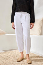 Load image into Gallery viewer, Audrey Mid Rise Girlfriend Barrel Crop Jeans-White
