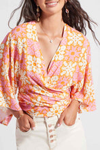 Load image into Gallery viewer, Printed Kimono Top with Front Tie
