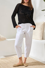 Load image into Gallery viewer, Audrey Mid Rise Girlfriend Barrel Crop Jeans-White
