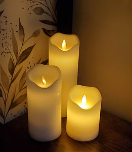 WHITE Pillar Candle LED- Asst sizes