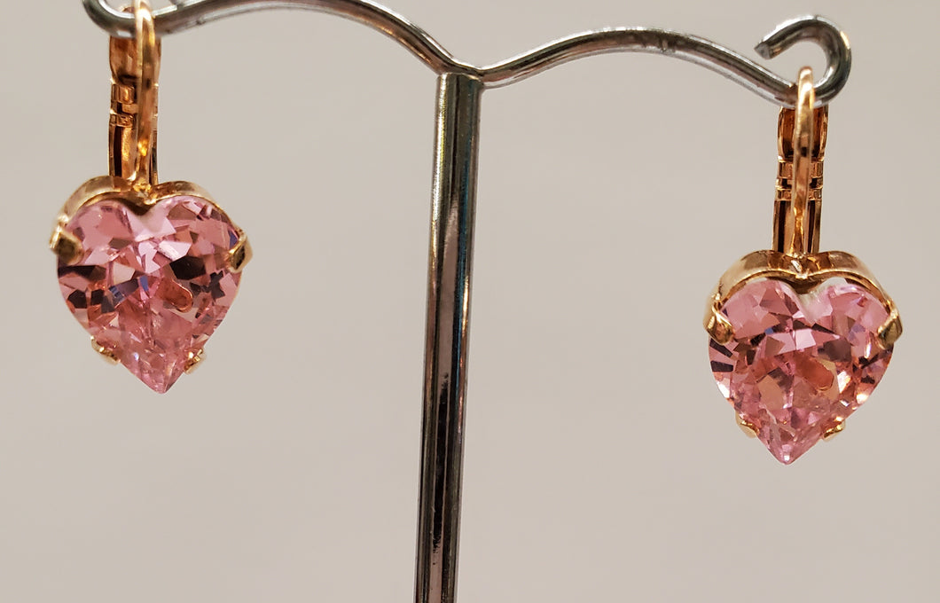 Mariana Rose Gold Pink Heart Earrings #003