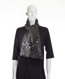 Zebra Pattern Scarf with Tassels- Assorted Colors