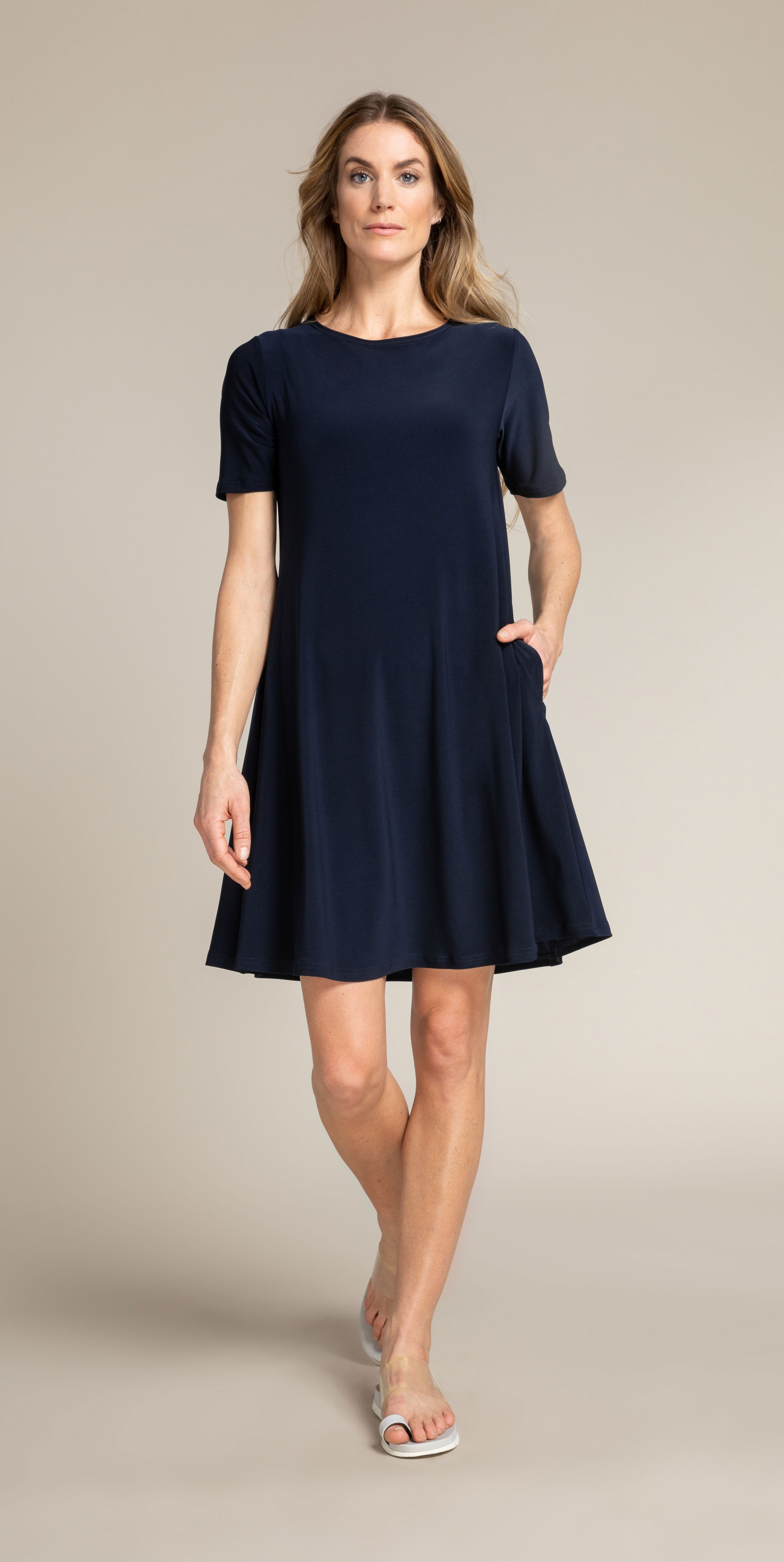 Sympli Short Sleeve Trapeze Dress