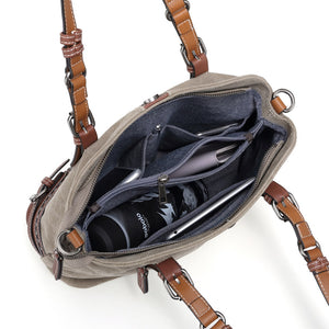 Canvas Shoulder Bag- Khaki