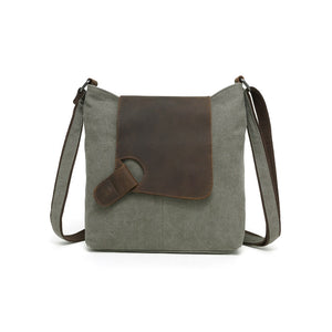 Canvas Tote Bag with Leather Trim- Assorted Colours