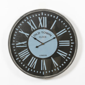 Black & White Tone Round Metal Clock