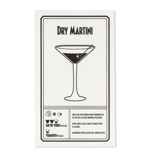 Gin & Martini Dishcloths. Set of 2