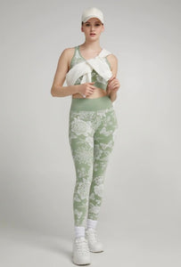 Sage Green Floral Print Leggings